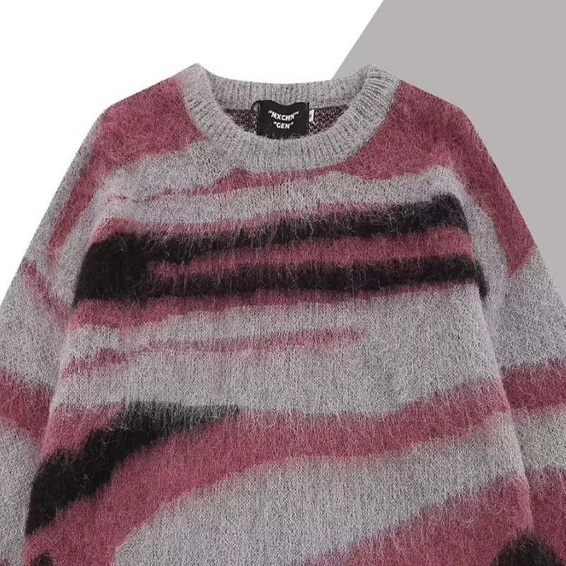 Fashion Gradient Tie-dye Crew Neck Sweater