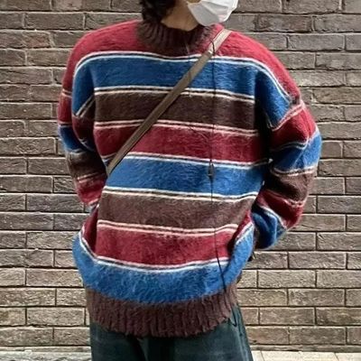 Striped Color Matching Knitted Sweater