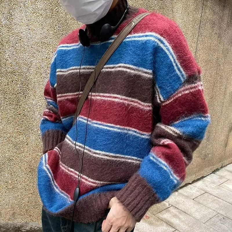 Striped Color Matching Knitted Sweater