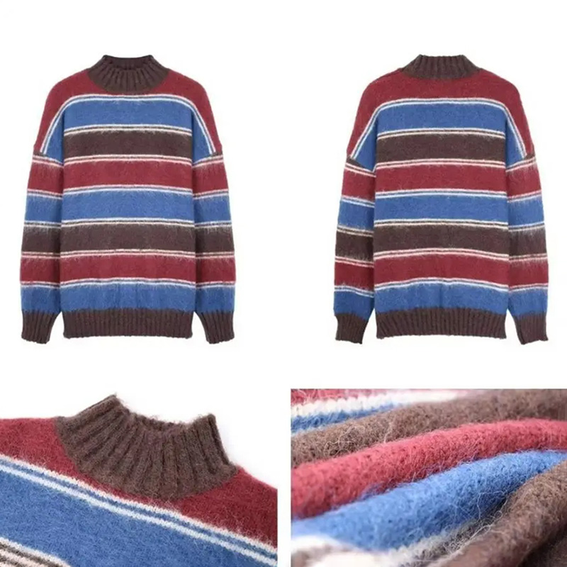 Striped Color Matching Knitted Sweater