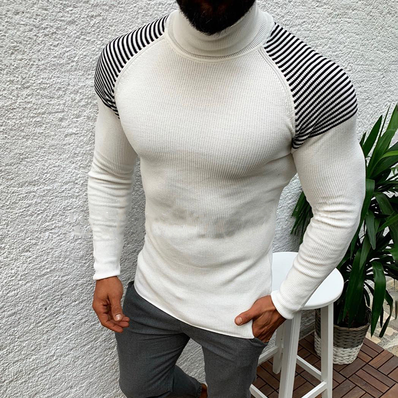 Slim Fit Long Sleeve Pullover Turtleneck Sweater