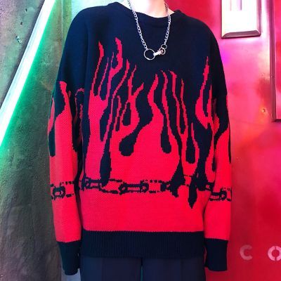 New Flame Hip Hop Fashion Sweater
