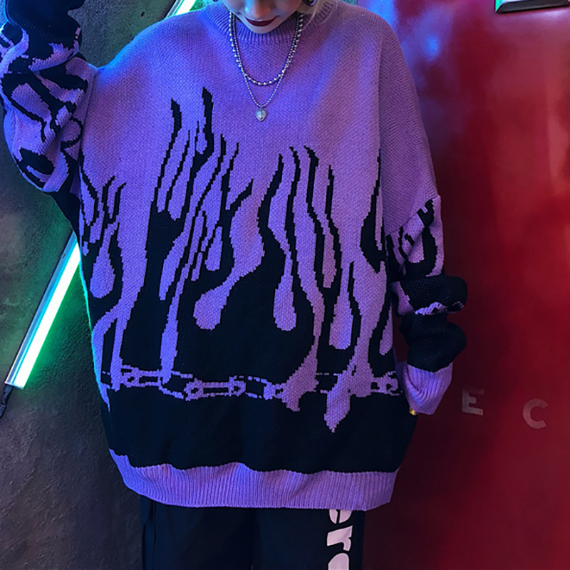 New Flame Hip Hop Fashion Sweater