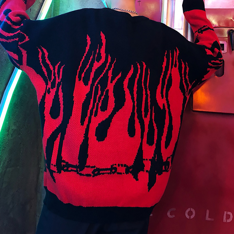 New Flame Hip Hop Fashion Sweater