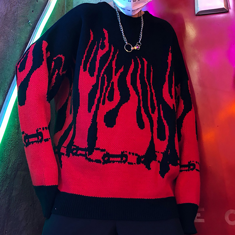 New Flame Hip Hop Fashion Sweater