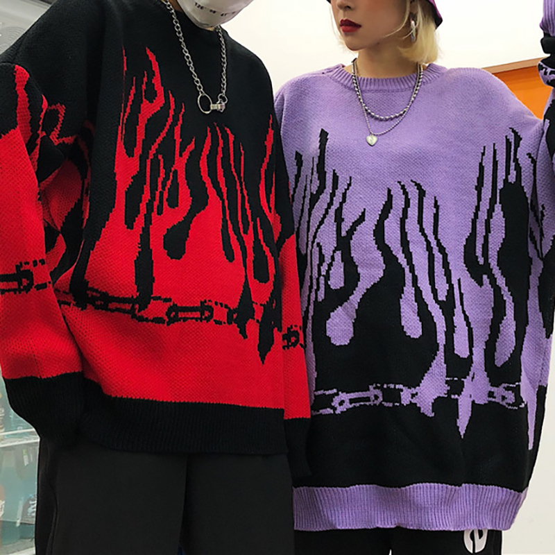 New Flame Hip Hop Fashion Sweater