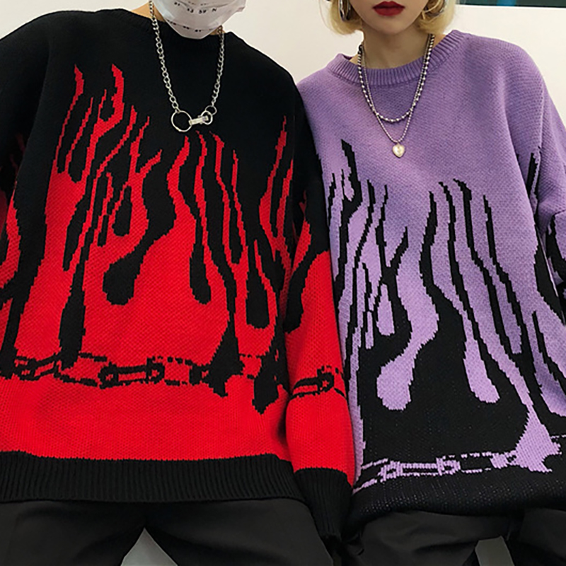 New Flame Hip Hop Fashion Sweater