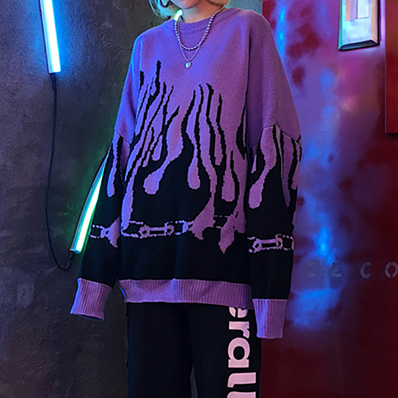 New Flame Hip Hop Fashion Sweater