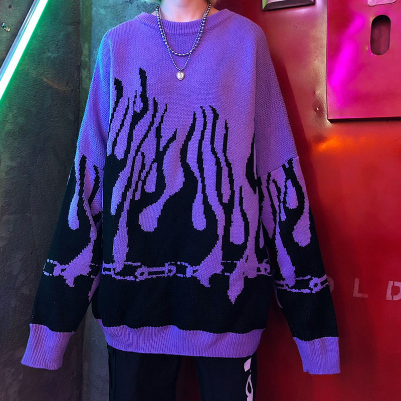 New Flame Hip Hop Fashion Sweater