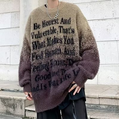 Street Letters Printed Pullover Sweater