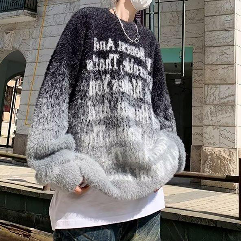 Street Letters Printed Pullover Sweater