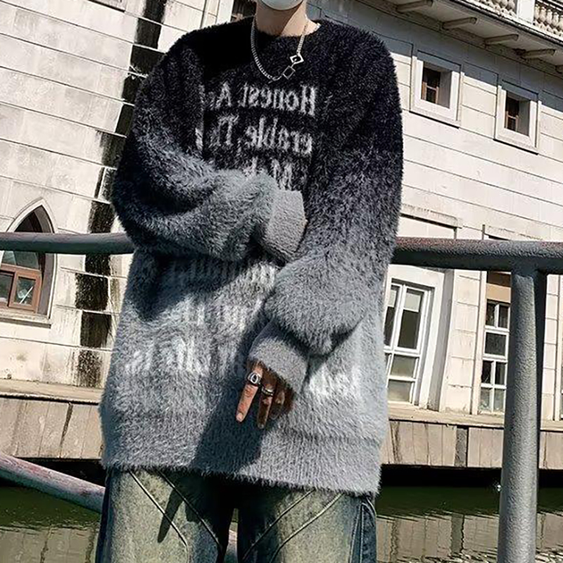 Street Letters Printed Pullover Sweater