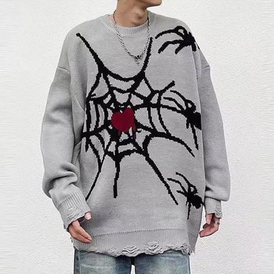 Unisex Vintage Spider Crew Neck Sweater