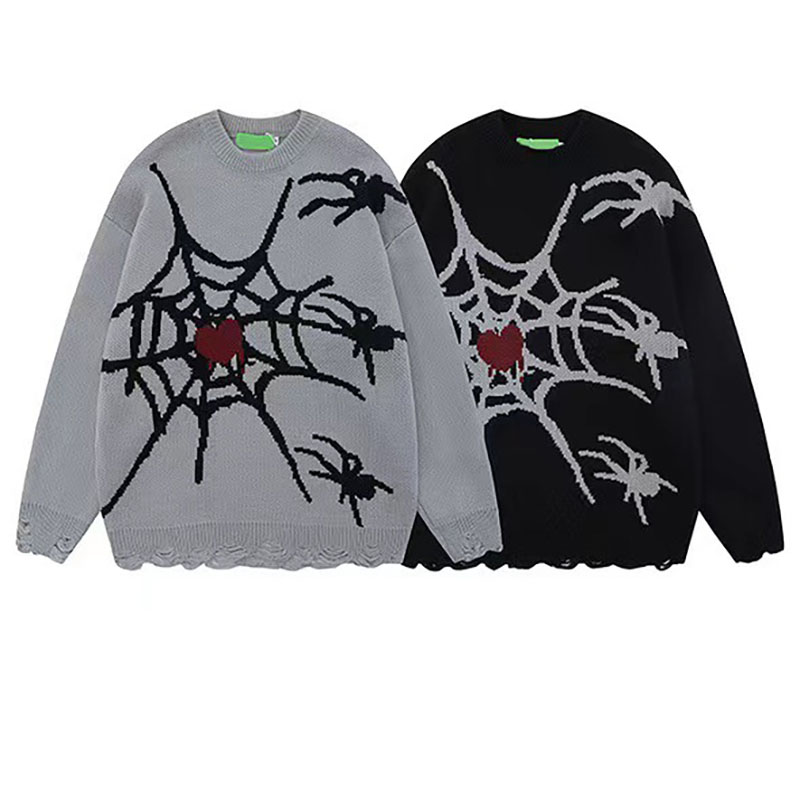 Unisex Vintage Spider Crew Neck Sweater