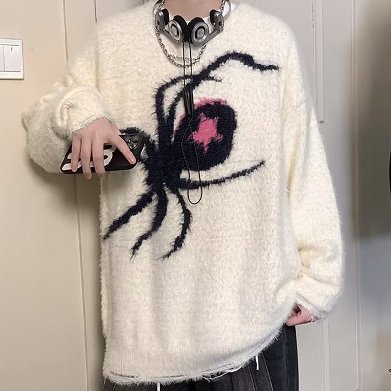 Pullover Spider Jacquard Sweater