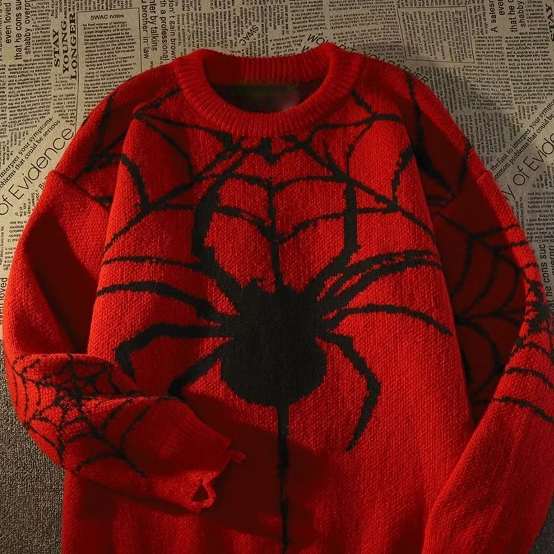 Unisex Spider Ripped Sweater