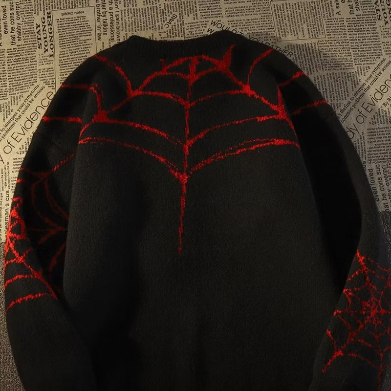 Unisex Spider Ripped Sweater