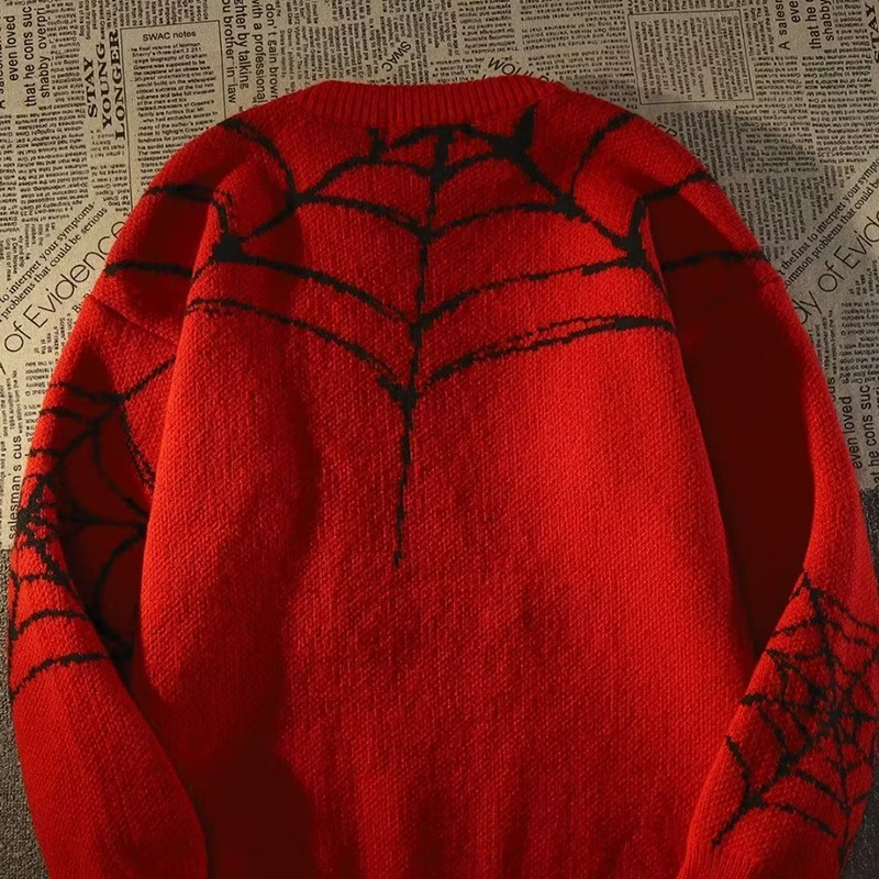 Unisex Spider Ripped Sweater