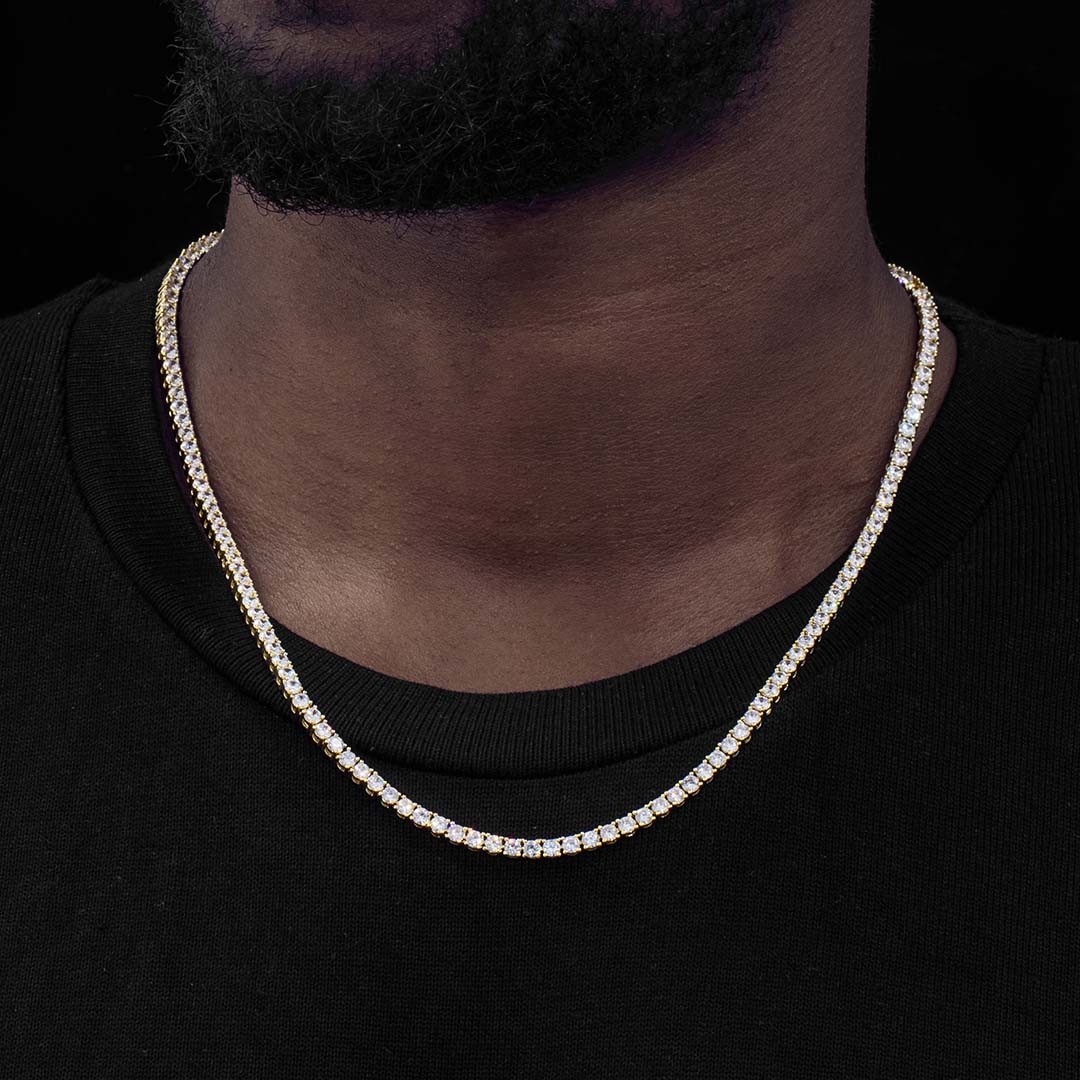 3mm Tennis Necklace in Gold