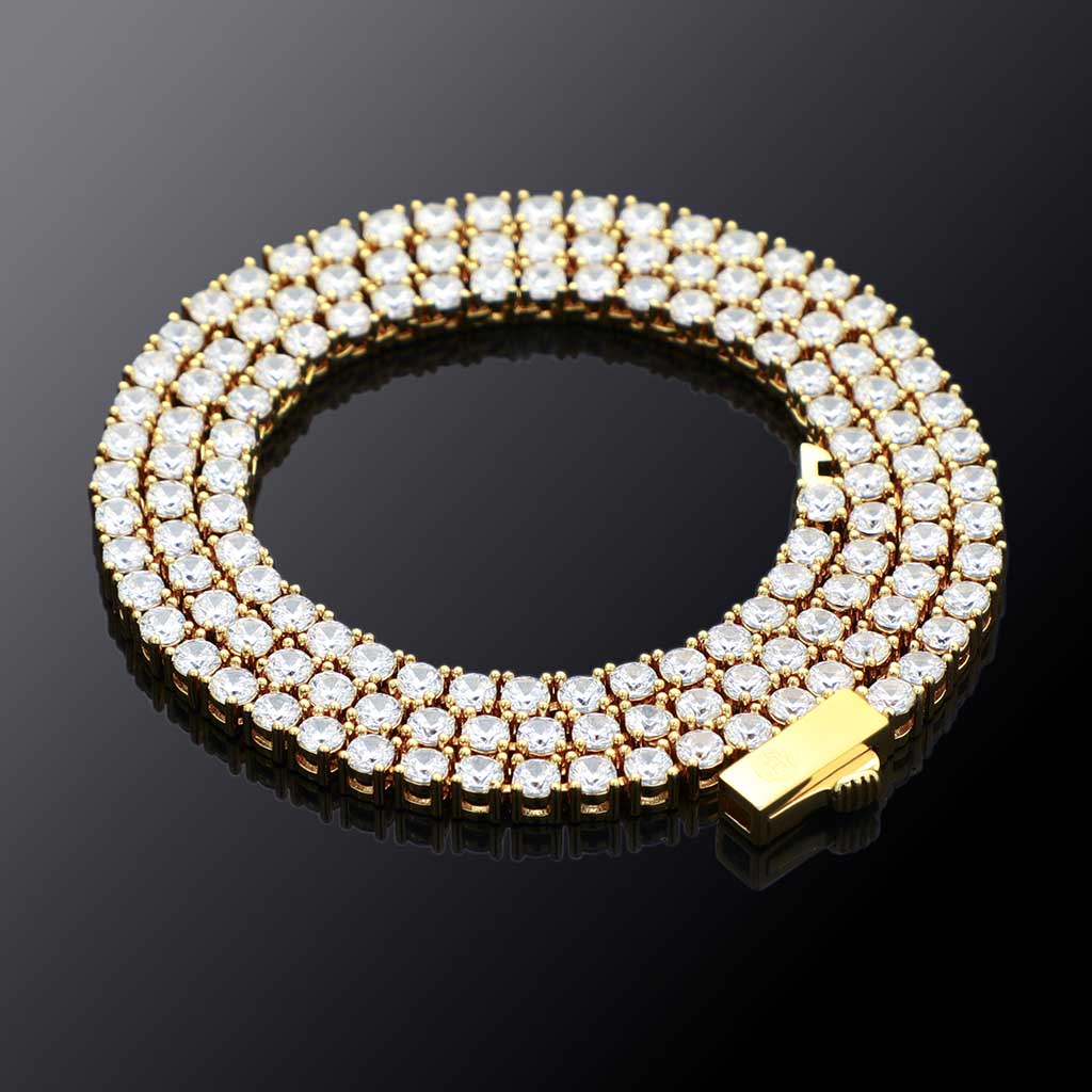 3mm Tennis Necklace in Gold