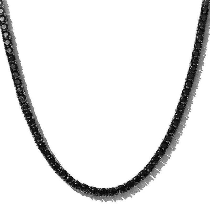 5mm Black Stones Tennis Chain in Black Gold