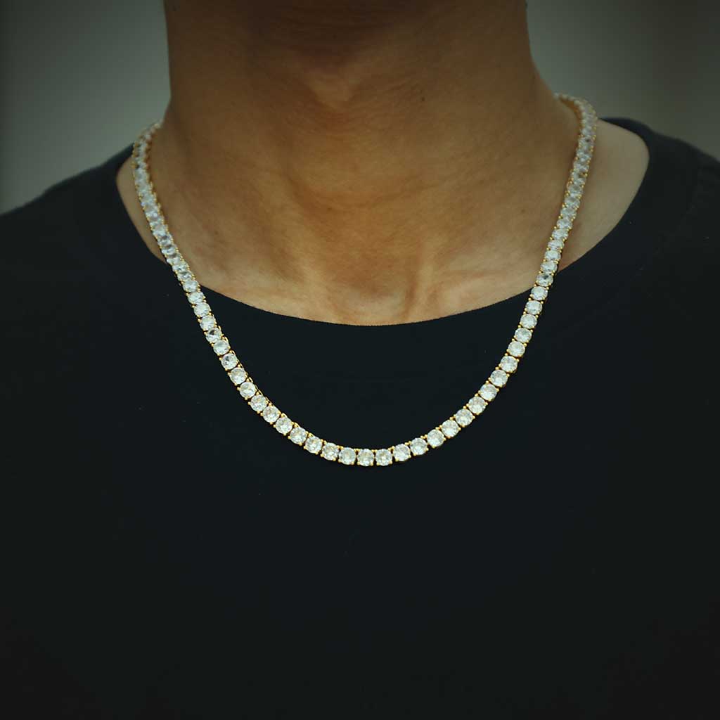 5mm Tennis Necklace in Gold