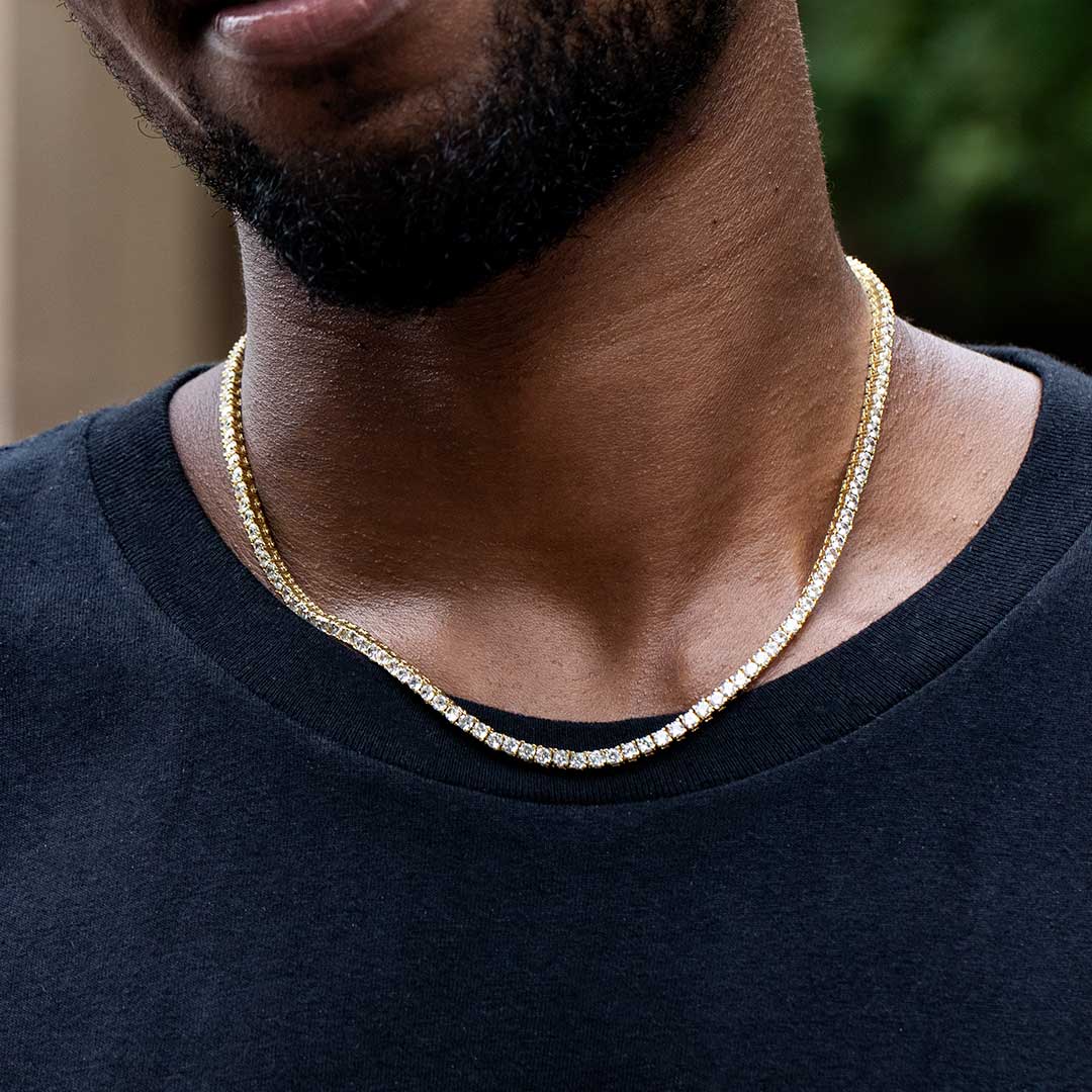 3mm Tennis Chain Set in Gold