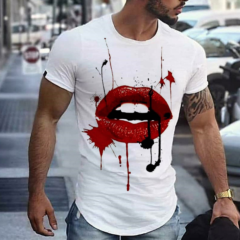 Fashion Music Lips Pattern T-shirts