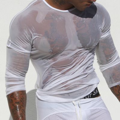 Mesh Transparent Ultra-thin Breathable Long-sleeved T-shirt