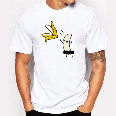 Fashionable Simple Banana Peel Print Short-sleeved T-shirt