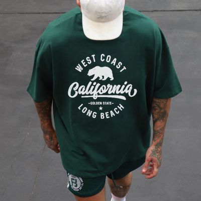 Oversized California Print Short Sleeve T-Shirt