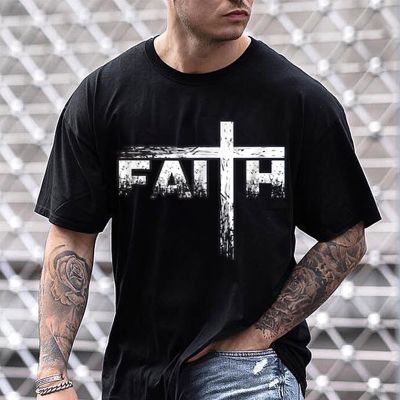 "Faith" Print Short-sleeve Pullover T-shirt