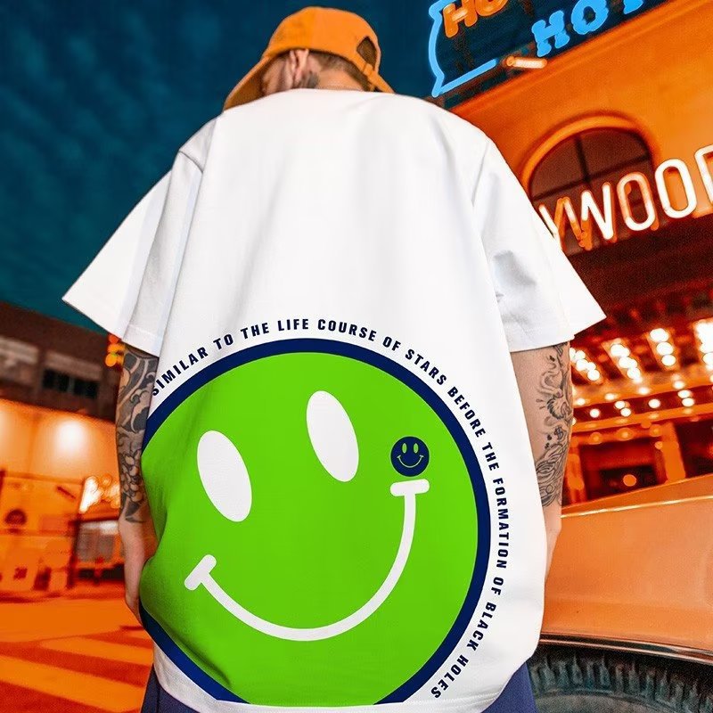 Short Sleeve Loose Hip Hop Smiley T-Shirt Short Sleeve Loose Hip Hop Smiley T-Shirt