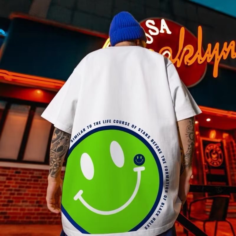 Short Sleeve Loose Hip Hop Smiley T-Shirt Short Sleeve Loose Hip Hop Smiley T-Shirt