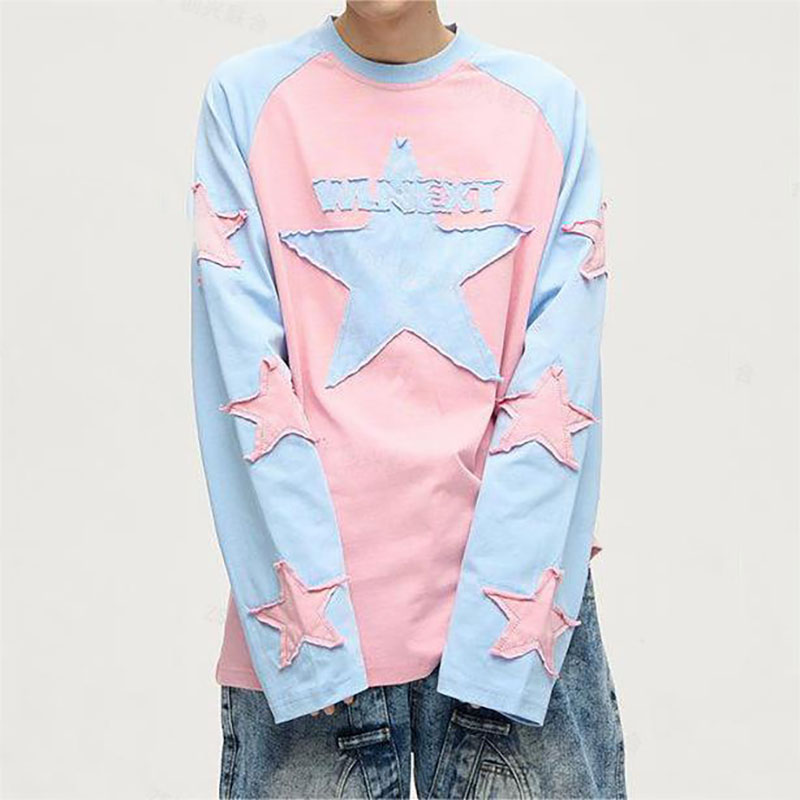 Star Patch Embroidered Long-sleeved T-shirt