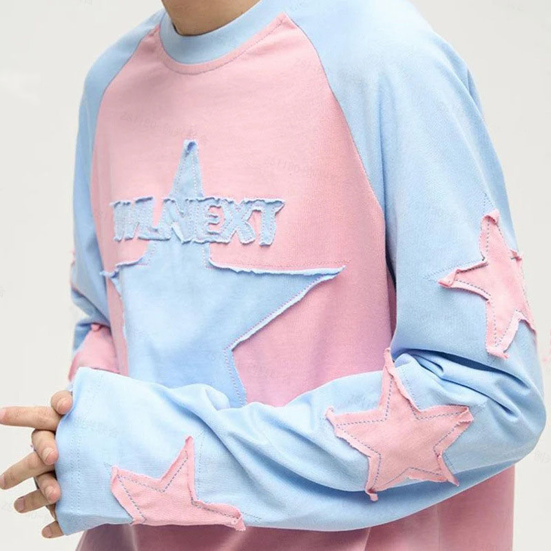Star Patch Embroidered Long-sleeved T-shirt