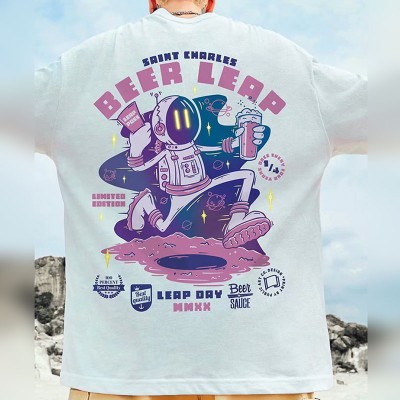 Trendy Astronaut Print Short-sleeved Loose T-shirt