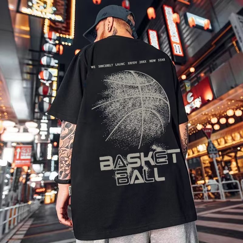 Sports Basketball Oversize Short-sleeved T-shirt