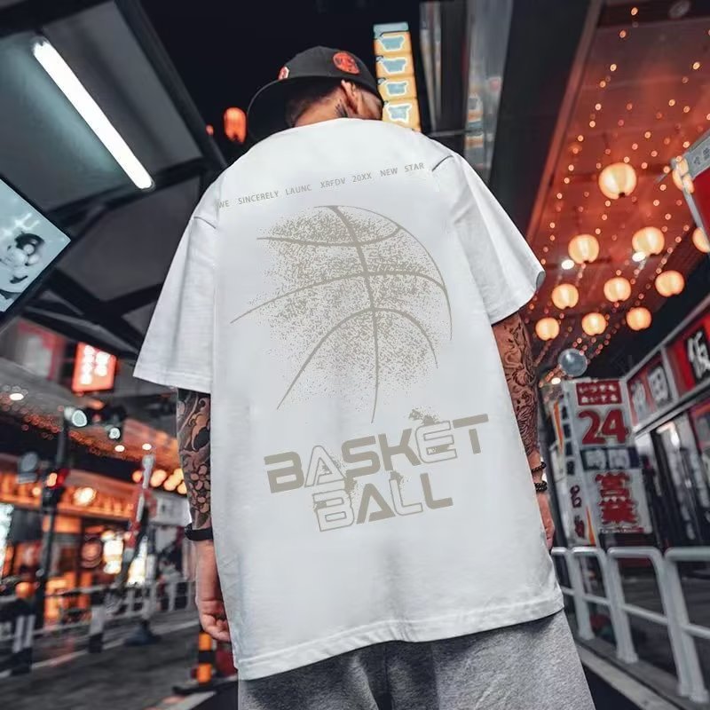 Sports Basketball Oversize Short-sleeved T-shirt