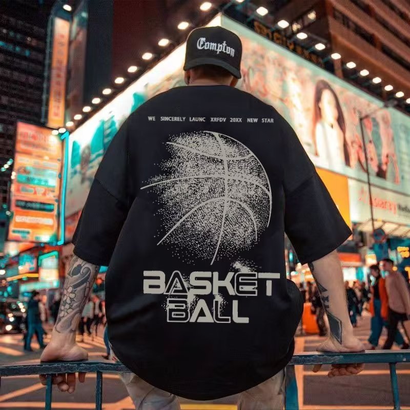 Sports Basketball Oversize Short-sleeved T-shirt