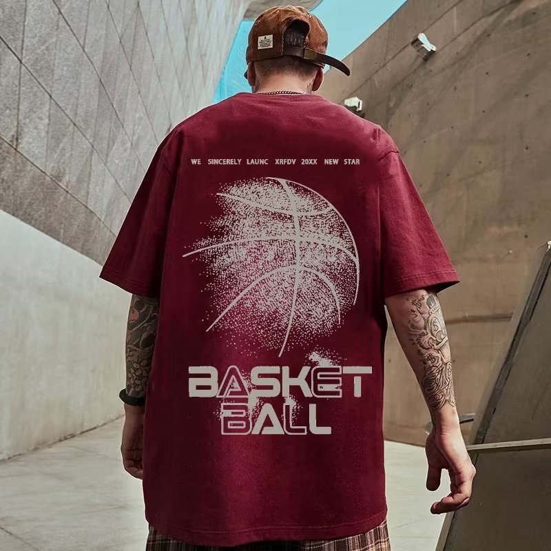 Sports Basketball Oversize Short-sleeved T-shirt