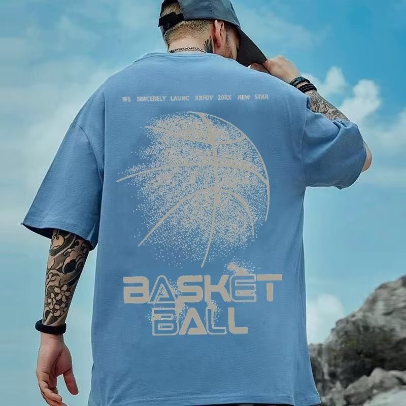 Sports Basketball Oversize Short-sleeved T-shirt
