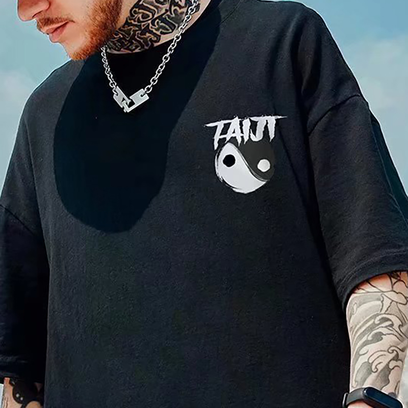 Tai Chi Bear Graphic Print T-Shirt Tai Chi Bear Graphic Print T-Shirt