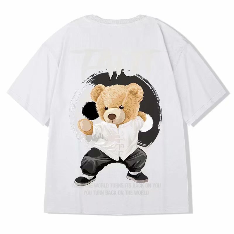 Tai Chi Bear Graphic Print T-Shirt Tai Chi Bear Graphic Print T-Shirt