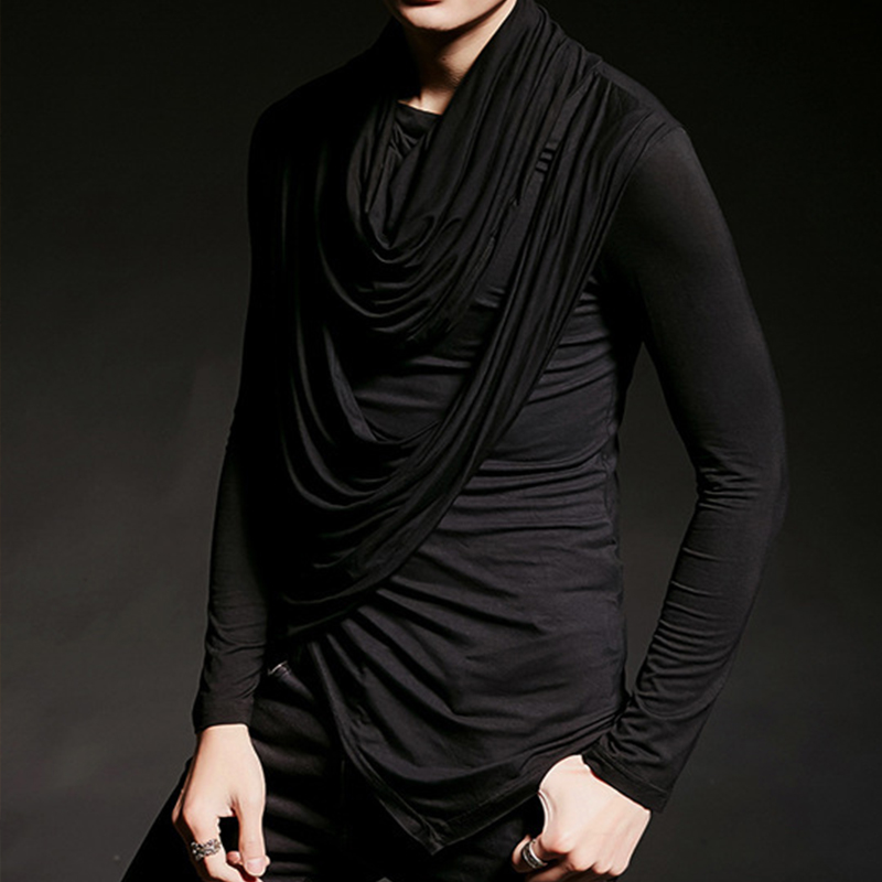 Minimalist Solid Color Stacked Neck T-Shirt Minimalist Solid Color Stacked Neck T-Shirt