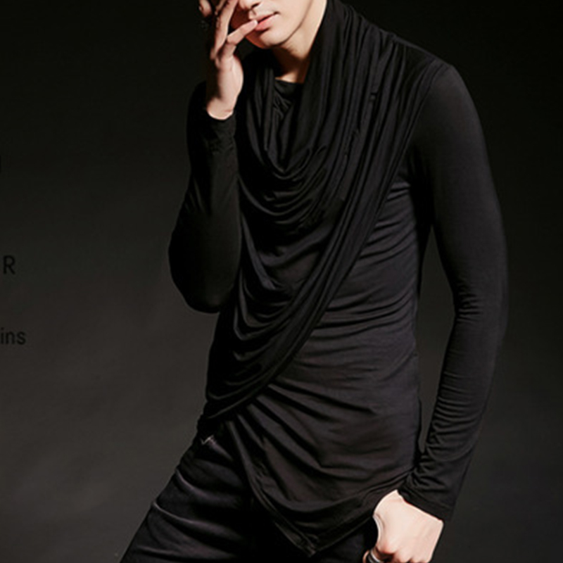 Minimalist Solid Color Stacked Neck T-Shirt Minimalist Solid Color Stacked Neck T-Shirt