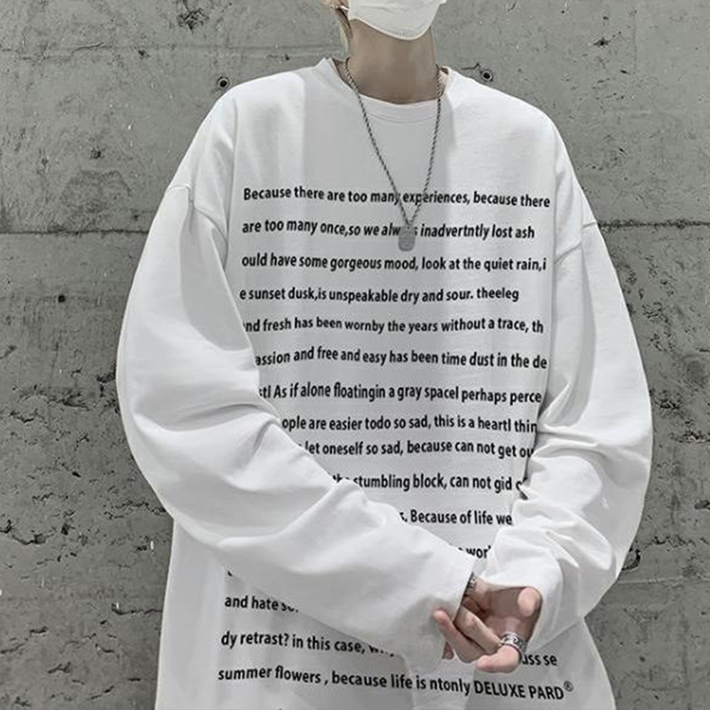 Retro Lettering Long Sleeve Bottoming T-Shirt Retro Lettering Long Sleeve Bottoming T-Shirt