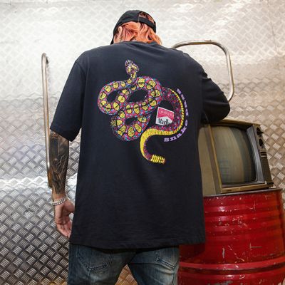 Rattlesnake Print Hip-Hop Cotton T-Shirt