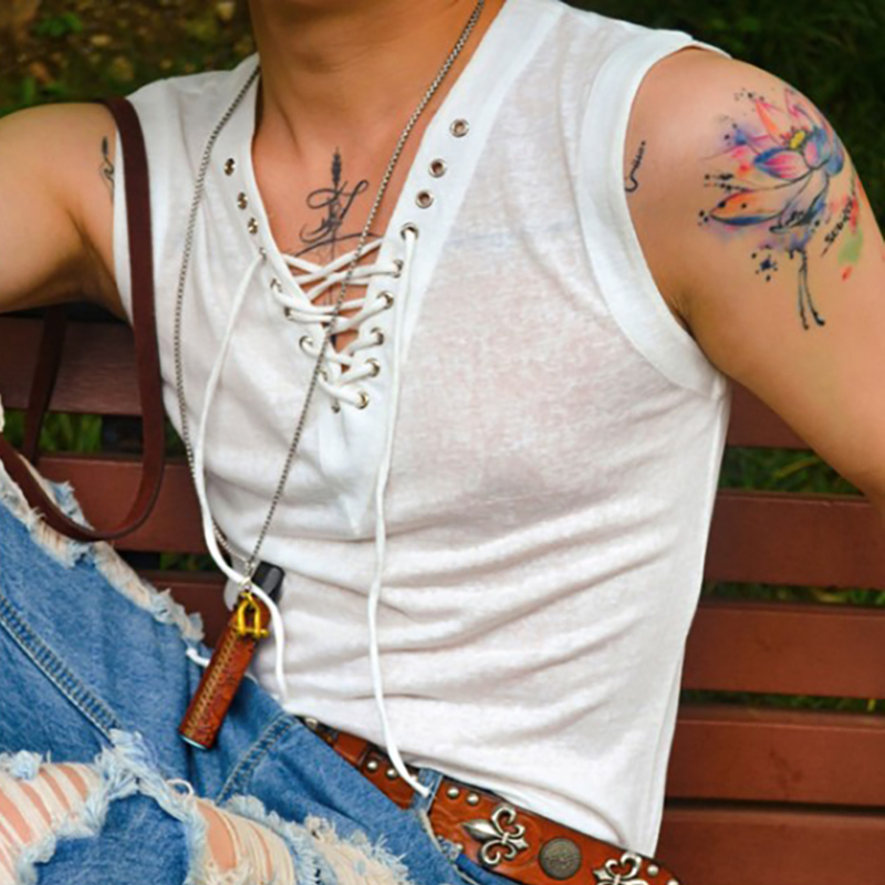 Roman Style V Neck Sexy Slim Solid Color Vest Roman Style V Neck Sexy Slim Solid Color Vest