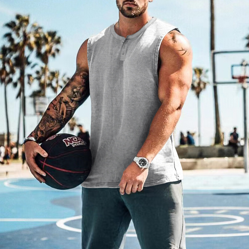 Men's Sleeveless Sports Round Neck Slim Tank Top